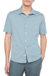 VINCE SOLID SHORT SLEEVE BUTTON-UP SHIRT