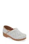 Sanita Viper Snake Embossed Clog In Light Grey