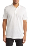 Hugo Boss Regular-fit Polo Shirt In Cotton And Linen In White