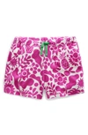 BODEN KIDS' FLORAL PRINT TERRY SHORTS