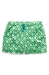 BODEN KIDS' FLORAL PRINT TERRY SHORTS