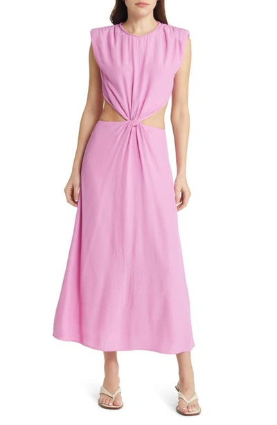 Scotch & Soda Sleeveless Cutout Waist Dress In Pink