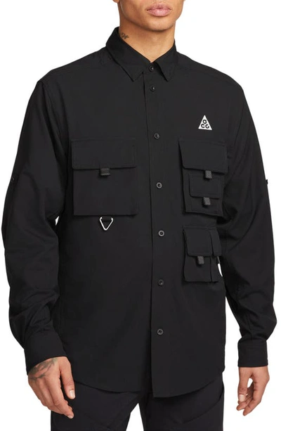 NIKE DRI-FIT ACG UV DEVASTATION PERFORMANCE BUTTON-UP TRAIL SHIRT