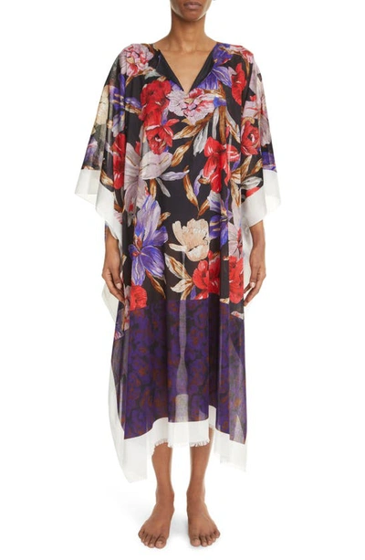 Dries Van Noten Cartland Print Cotton Caftan In Red