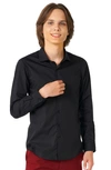 Opposuits Big Kid Boys Spread Collar Long Sleeve Dress Shirt In Black
