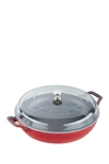 Staub 3.5-quart Braiser With Glass Lid In Cherry