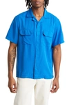 Saturdays Surf Nyc Gibson Short Sleeve Camp Shirt In Lapis Blue