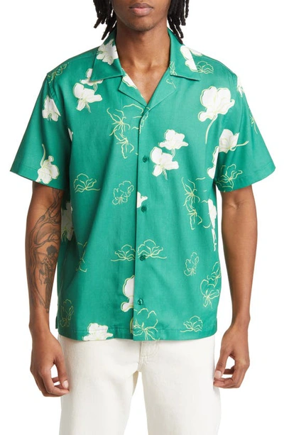 Saturdays Surf Nyc Sig Zane Canty Mānoa Camp-collar Floral-print Tencel™ Lyocell-blend Twill Shirt In Green