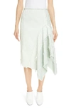 DRIES VAN NOTEN SAXO RUFFLE RAW SEAM TWILL SKIRT