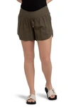 Ripe Maternity Byron Shirred Short In Olive