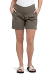 Ripe Maternity Philly Cotton Maternity Shorts In Moss