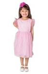 POPATU POPATU KIDS' FLUTTER SLEEVE FLORAL DRESS