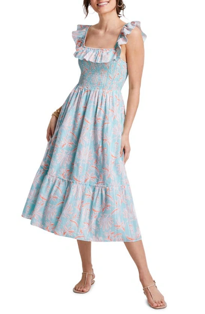 Vineyard Vines Smocked A-line Dress In Cay Floral