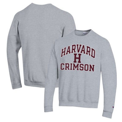 Champion Heather Gray Harvard Crimson High Motor Pullover Sweatshirt