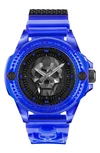 PHILIPP PLEIN THE SKULL PLASTIC STRAP WATCH, 44MM