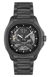 Philipp Plein Skeleton Spectre Bracelet Watch, 42mm In Ip Black