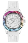 Philipp Plein Women's Spectre Lady White Silicone Strap Watch 38mm In Ip Stainless Steel