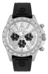 PHILIPP PLEIN NOBILE RACING SILICONE STRAP CHRONOGRAPH WATCH, 43MM