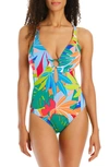 BLEU BY ROD BEATTIE LIFE OF THE PARTY LOW BACK ONE-PIECE SWIMSUIT