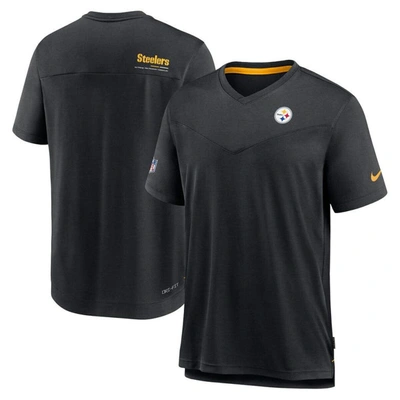 Nike Men's Dri-fit Lockup Coach Uv (nfl Pittsburgh Steelers) Top In Black