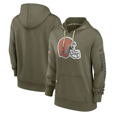 NIKE NIKE OLIVE CLEVELAND BROWNS 2022 SALUTE TO SERVICE PERFORMANCE PULLOVER HOODIE