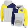 Mitchell & Ness Men's  Heather Gray Michigan Wolverines Tie-breaker Pullover Hoodie In Heather Gray