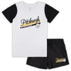 Concepts Sport Women's  White, Black Pittsburgh Steelers Plus Size Downfield T-shirt And Shorts Sleep In White
