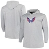 Profile Men's Heather Gray Washington Capitals Big And Tall Pullover Hoodie In Heather Gray