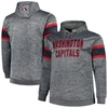 Profile Men's Heather Charcoal Washington Capitals Big And Tall Stripe Pullover Hoodie In Heather Charcoal