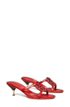 Tory Burch Miller Leather Kitten Heel Sandals In Triple Red