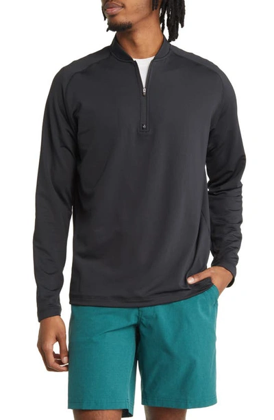 Swannies Taylor Quarter Zip Golf Pullover In Black