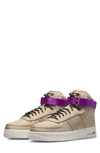 Nike Tan Air Force 1 High '07 Lv8 Sneakers In Hemp/ Fuchsia Dream/ Black