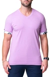 MACEOO MACEOO VIVALDI SOLID PEACE PURPLE V-NECK T-SHIRT