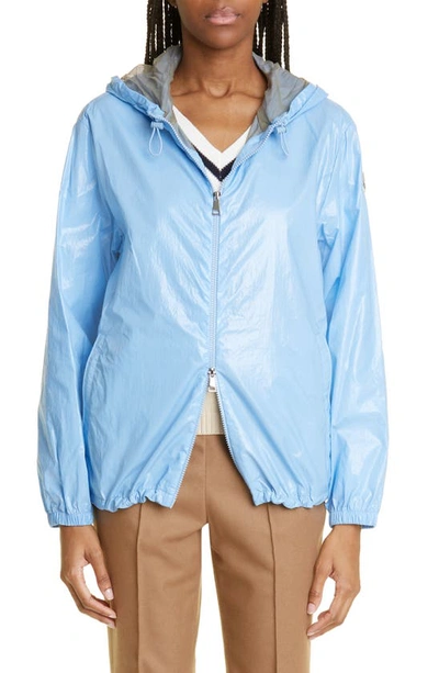 Moncler Wuisse Shiny Parka Jacket In Light_blue