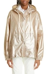 Moncler Tazenat Zip-up Hooded Jacket In Metallic