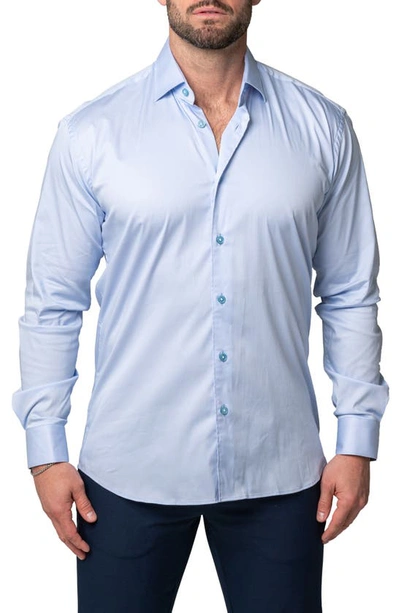 Maceoo Fibonacci Blue Regular Fit Button-up Shirt