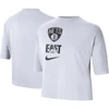 NIKE NIKE WHITE BROOKLYN NETS ESSENTIAL BOXY T-SHIRT