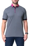 Maceoo Mozartsolid Crossbone Grey Jersey Polo In Grey
