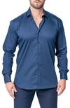 MACEOO FIBONACCI SLEEK NAVY CONTEMPORARY FIT BUTTON-UP SHIRT