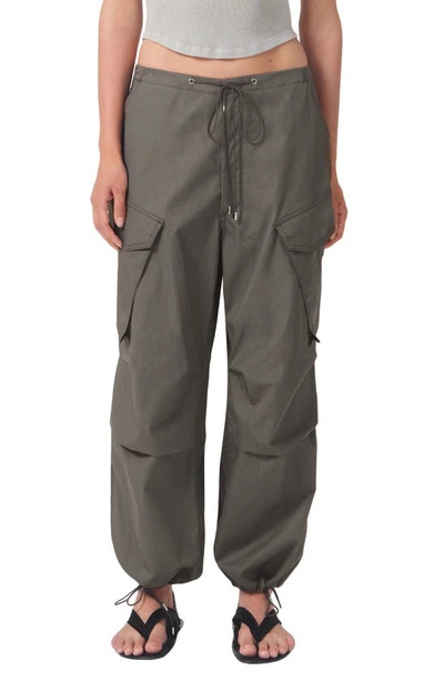 Agolde Ginerva Relaxed Cargo Trousers In Green