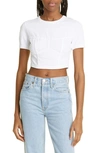 A.l.c Wren Round-neck Cropped T-shirt In White