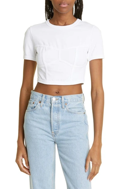 A.l.c Wren Round-neck Cropped T-shirt In White