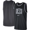 NIKE NIKE BLACK/ANTHRACITE BROOKLYN NETS COURTSIDE VERSUS FORCE SPLIT DNA PERFORMANCE MESH TANK TOP