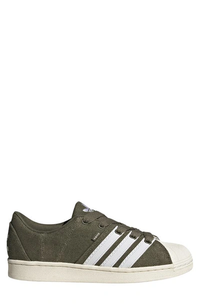 Adidas Originals Khaki Superstar Supermodified Sneakers In Olive Strata/ftwr Wh