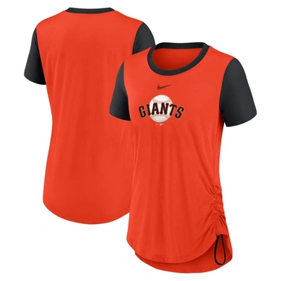 Nike Orange San Francisco Giants Hipster Swoosh Cinched Tri-blend Performance Fashion T-shirt