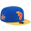 New Era Men's  Royal, Yellow Distressed Oakland Athletics Empire 59fifty Fitted Hat In Royal
