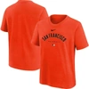 NIKE YOUTH NIKE  ORANGE SAN FRANCISCO GIANTS AUTHENTIC COLLECTION EARLY WORK TRI-BLEND T-SHIRT