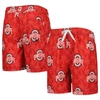 Wes & Willy Big Boys  Scarlet Ohio State Buckeyes Palm Tree Swim Shorts In Scarlet
