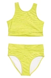 ZELLA GIRL KIDS' PRINT CROSSOVER TWO-PIECE SWIMSUIT