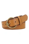 FRYE DIAMOND DEBOSSED LEATHER BELT